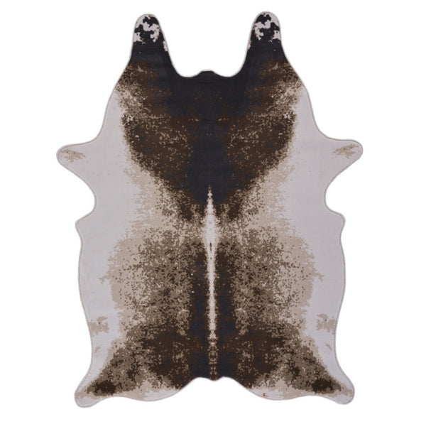 English Elm Hide Brown & Ivory 5 Ft. X 7 Ft. Area Rug - Soft, Durable, Stain-Resistant For High-Traffic Spaces B186P316845