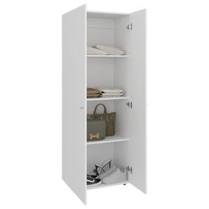 English Elm Home 2 Door Closet System Compact 66.9" H White Wardrobe with Four Shelves for Small Spaces, Durable Storage B200P350348