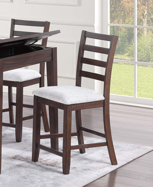 English Elm Contemporary 6Pc Counter Height Dining Set With Lift-Top Table, Storage Bench & Ladder-Back Chairs B011S01894