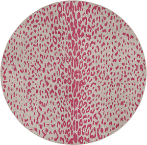 Unique Loom Outdoor Safari Samburu Machine Made Animal Print Rug Pink Gray, Ivory 10' 0" x 10' 0"