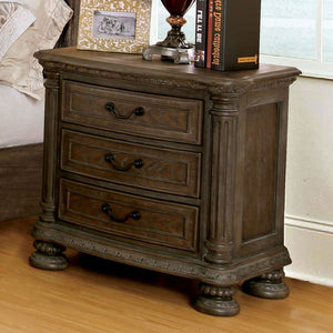 English Elm Traditional Bolingbrook 3-Drawer Nightstand with Framed Detail, Pine Veneer Finish, Knob Hardware Natural,Rustic 34 L x 22 W x 32 H B011P233657