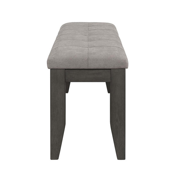 English Elm Fabric Button-Tufted Upholstered Wood Dining Bench in Dark Grey — Durable Rubberwood, Padded Comfort B016P368754