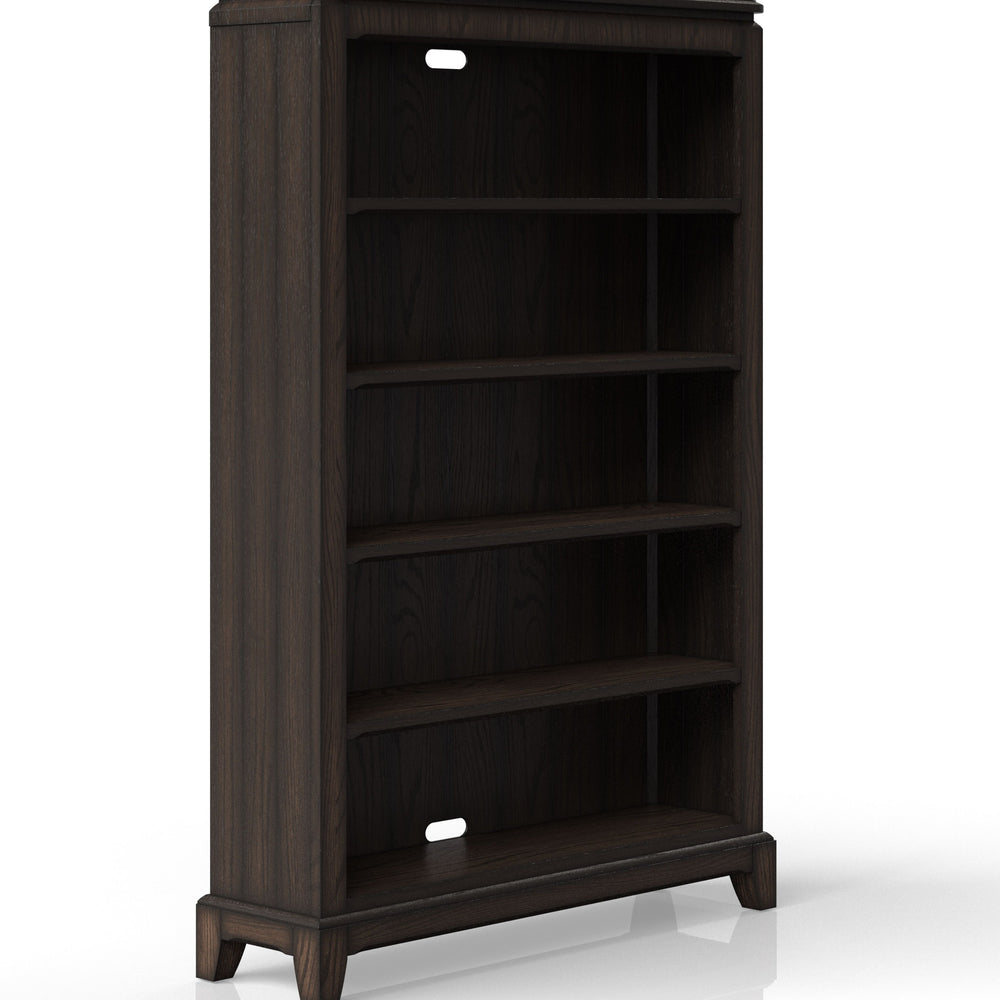 English Elm Chocolate Traditional Two-Shelf Bookcase Hutch with Solid Wood & MDF, Sturdy Storage Shelving Design Chocolate 68.5 L x 19.75 W x 17.25 H B2699P208302