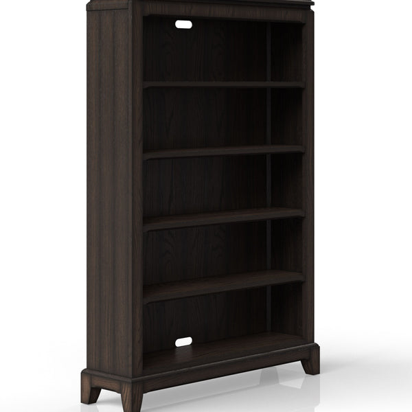 English Elm Chocolate Traditional Two-Shelf Bookcase Hutch with Solid Wood & MDF, Sturdy Storage Shelving Design Chocolate 68.5 L x 19.75 W x 17.25 H B2699P208302