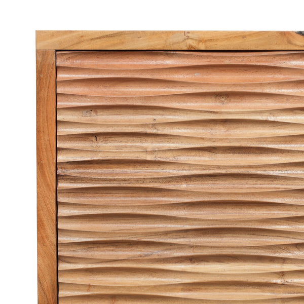 English Elm Christopher Knight Home® - BEDSIDE 1 DOOR Boho Mango & Acacia Wood Nightstand with Carved Texture, Tapered Legs, 20"W x24"H 68733.00