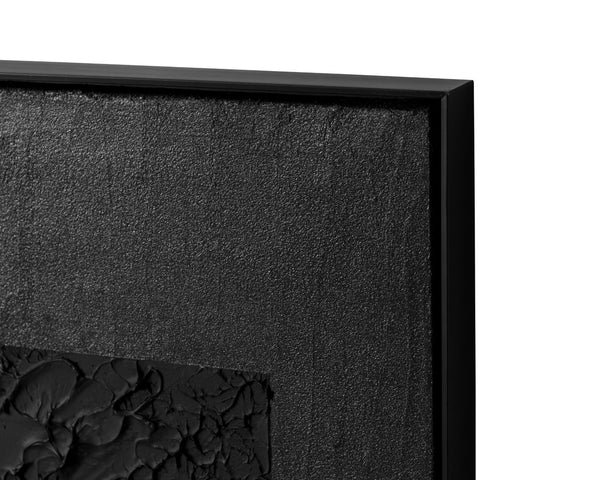 Sunpan SHADOW WORK - 40" x 60" Modern Textured Artwork in Black Floater Frame for Minimalist Interiors A0425
