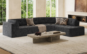 English Elm 119'' Curved L-shaped Sectional with Button Tufting and Pocket Spring Seating N760S0000048E