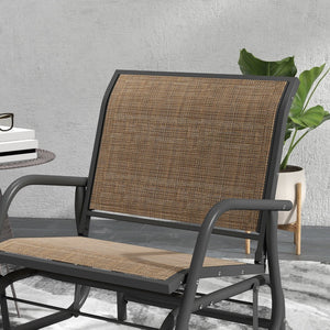 English Elm Outsunny Set Of 2 Porch Glider Chairs – Durable Metal Frame, Breathable Mesh, Quiet Gliding Comfort W2225P200387-GIGA