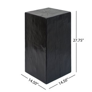 English Elm Christopher Knight Home® - Wood-Look Square-Column End Table, 27.75" Tall, Rustic Distressed Finish For Indoor/Outdoor Style N770P291198B