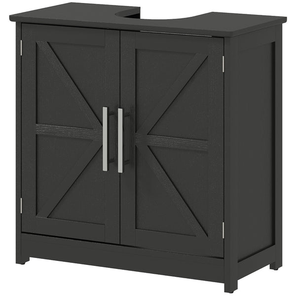English Elm Bathroom Under Sink Cabinet Dark Green Mdf with Double Doors and Adjustable Shelf T3971P401673