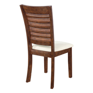 OSP Home Furnishings Walden Cane Back Dining Chair  - Set of 2 Linen / Burnt Brown
