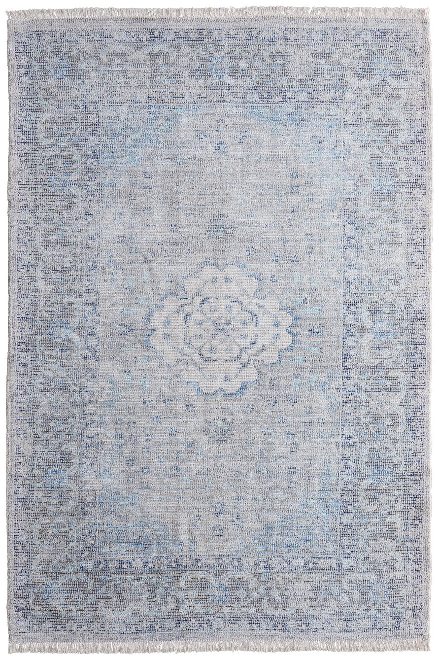 Feizy Rugs Caldwell Handwoven Wool And Viscose Area Rug - Timeless Transitional Charm For Elegant Spaces Gray,Blue,Ivory Wool,Viscose 8798108fblu000f50