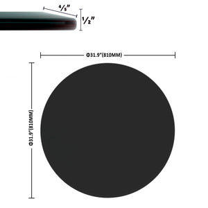 English Elm 32" Round Tempered Glass Table Top - Durable Black Finish With Beveled Edge For Modern Spaces W241P248364