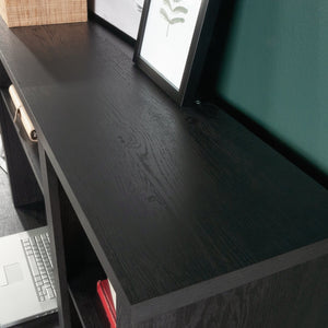English Elm Hutch, Elegant Black Finish - Stylish & Functional Storage Solution For Home Or Office Workspace B356P402694