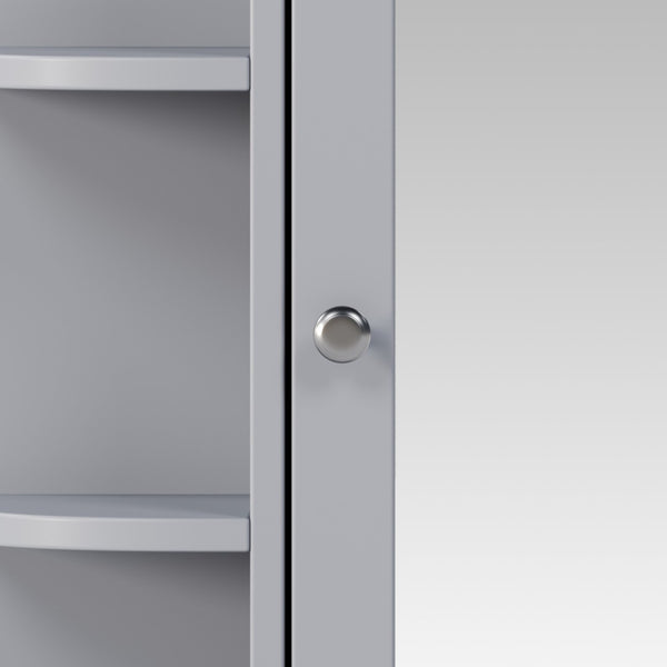 English Elm Bathroom Wall Cabinet with Mirror Door Open Shelving and Adjustable Interior Storage Gray N817P375228G