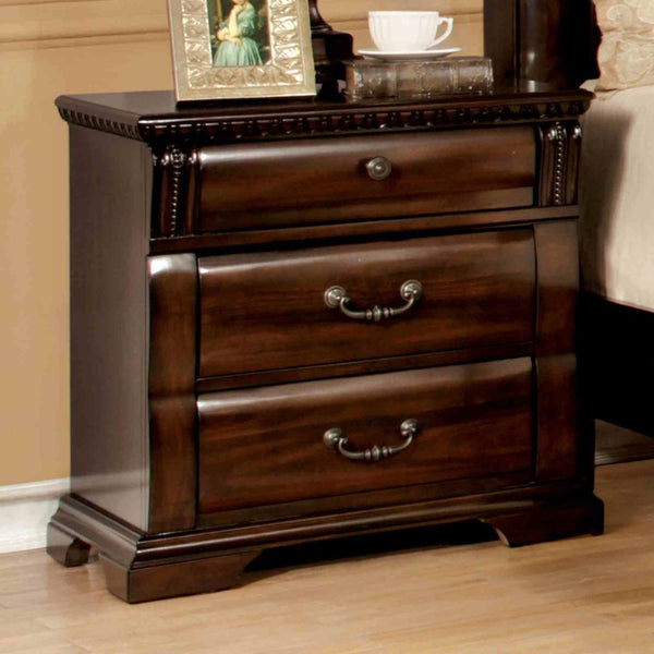 English Elm Cherry Finish Transitional Nightstand Solid Wood Felt Lined Drawer Bedroom Bedside B2741P436967