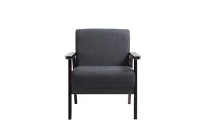 English Elm Bari Mid-century Modern Accent Chair Linen Upholstery Espresso Wood Arms Compact B2749P413364