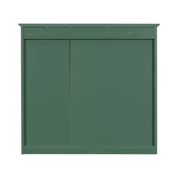 English Elm 30'' Bathroom Vanity Set With Mirror, Modern Freestanding Cabinet, Ceramic Sink & Ample Storage Space SW000127AAF-1