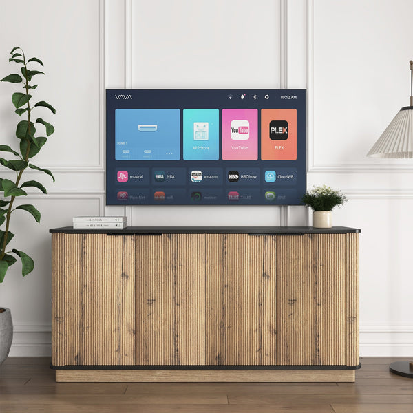 English Elm Multi-Functional Mdf Sideboard - Stylish Storage For Tvs & Tableware, Compact Design, Easy Assembly W3226P279083