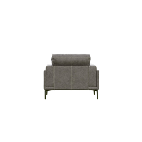 English Elm Wallace & Bay - Charcoal Transitional Leather Chair in Dark Gray Fabric — Stylish, Easy-Care Accent Seating 44"W x 34"D B361P384434