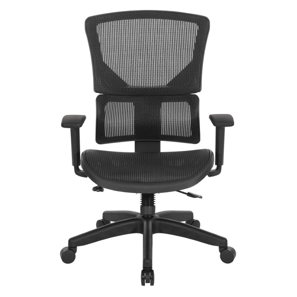 OSP Home Furnishings Vertical Matrix Ergonomic Manager Chair with Lumbar Support for Executive Workspace Comfort 639-T11N48P