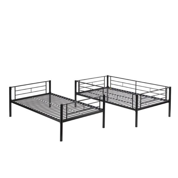 English Elm Twin Over Steel Bunk Bed with Pull Out Trundle Stair Access Kids Room W311120500