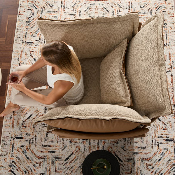 English Elm Modern Chenille Oversized Armchair - Cozy Accent Chair For Living Room, Bedroom, And Study Comfort W2997P236160