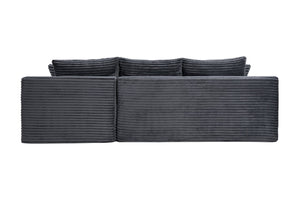 English Elm 94.5" Jumbo Corduroy Cloud Sectional Deep Seat L-shape Couch for Living Room W5515P479905