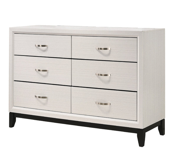 English Elm 1pc Modern 4-Drawer Tall Storage Chest in Mist Finish — Sleek Bedroom Organizer with Spacious Drawers White 61 L x 19 W x 36 H B2741P406736
