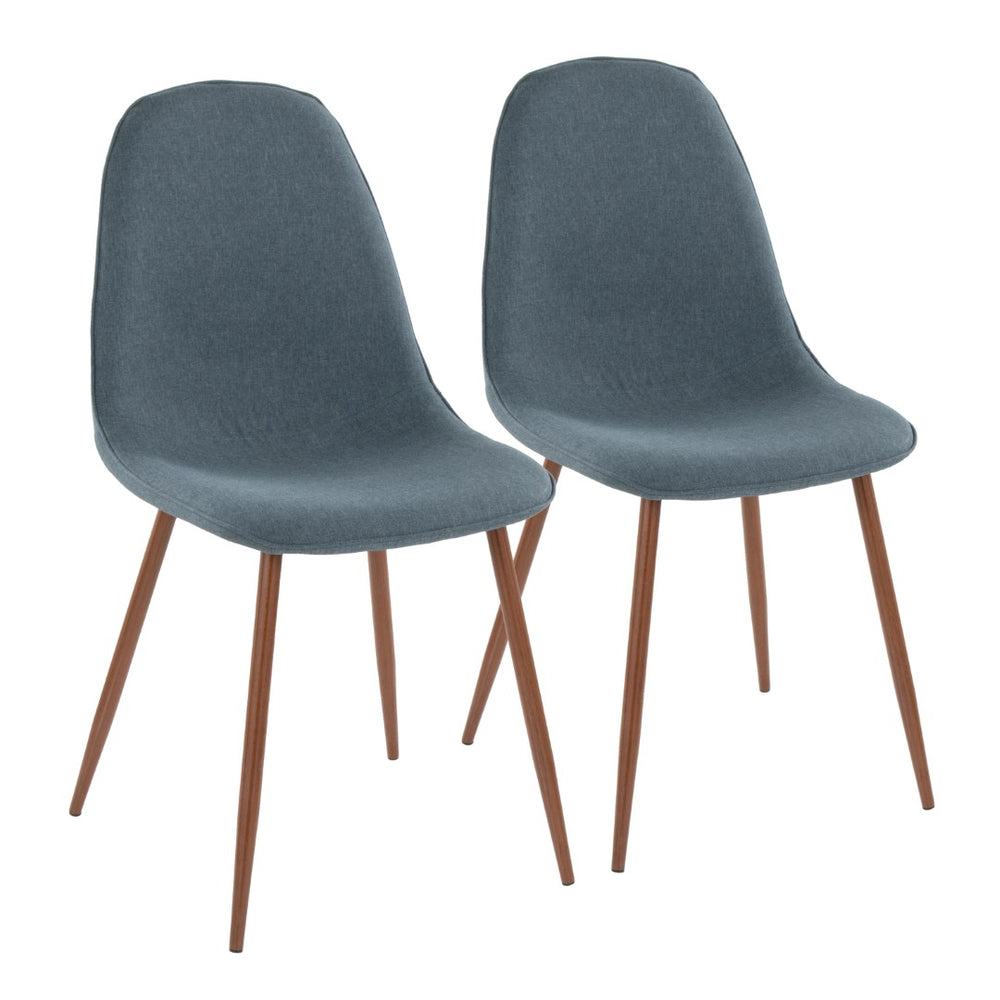 English Elm Mid-century Modern Upholstered Dining Chair Set Walnut Legs Padded Seat for Living Room B202P223870