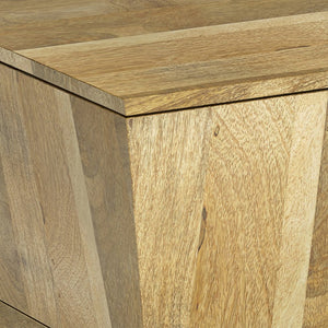 English Elm Westfield Handcrafted Mango Wood Side Table in Natural Light Brown — Modern Boho End Table, 14x14x20" B136P159655