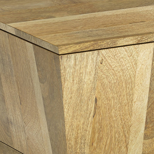 English Elm Westfield Handcrafted Mango Wood Side Table in Natural Light Brown — Modern Boho End Table, 14x14x20" B136P159655