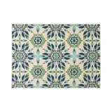 Christopher Knight Home® - Noble House - Gladis Outdoor 5'3" X 7' Medallion Area Rug, Ivory and Blue