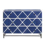 Navy Blue 3-Drawer Accent Chest