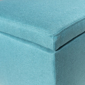 English Elm Ottoman Bench Seat with Lift Top Hidden Storage Polyester Upholstered Entryway Piece Teal 60159.00DTE
