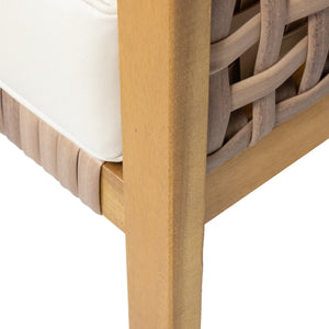 English Elm Christopher Knight Home® - Joliet Teak Acacia Wood Outdoor Club Chair with Woven Wicker Accents, Weather-Resistant 400lb Capacity 70146.00BGE