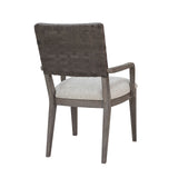 Scott Living Home Griffith Woven Back Arm Chair Gray with Light Wood Finish P367DJ271 Pulaski Furniture