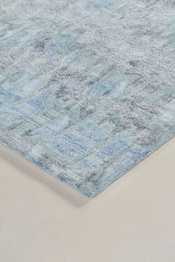 Feizy Rugs Dryden Hand-tufted Viscose & Wool Low Pile Abstract Rug - Elevate Your Space With Organic Style Blue,Green,Gray Viscose,Wool 8738787fblu000e10