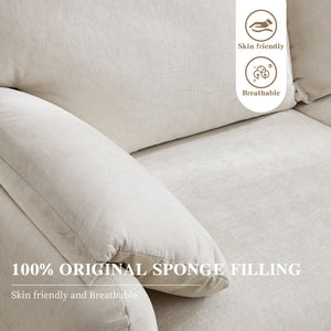English Elm 800lbs Chenille Loveseat Sofa with Down Fill Cloud Comfort for Living Room or Bedroom W1521P499766