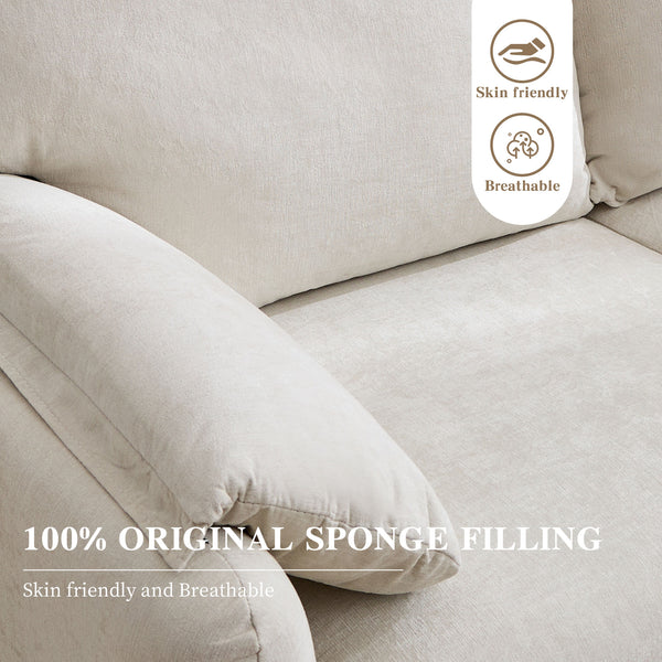 English Elm 800lbs Chenille Loveseat Sofa with Down Fill Cloud Comfort for Living Room or Bedroom W1521P499766
