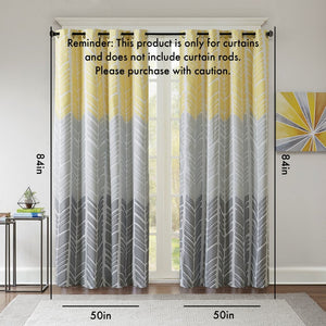 English Elm Printed Total Blackout Curtain Panel - Modern Chevron Design For Ultimate Privacy & Energy Savings B03596321-GIGA