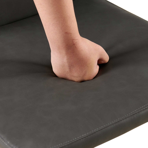 English Elm Dark Grey Pu Leather Dining Chairs Set Of 4 – Modern Armless Design For Versatile Comfort & Style W1164P195156