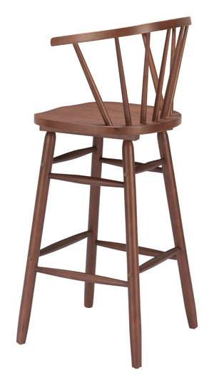 Zuo Modern Stenger Barstool Set Of 2 - Modern Rubberwood Design With Comfort For Your Stylish Space Walnut Rubberwood 110523-zuo-modern