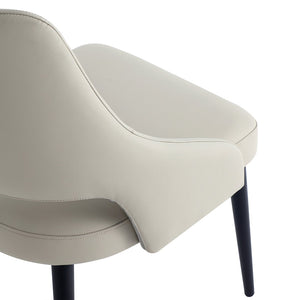 English Elm Tremont Metal Vegan Leather Dining Chair - Modern Stone Gray Comfort For Stylish Spaces & Easy Care B365P397720-GIGA