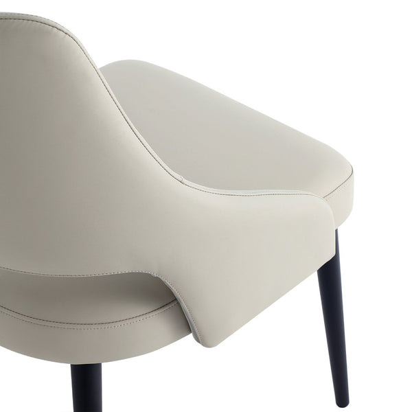 English Elm Tremont Metal Vegan Leather Dining Chair - Modern Stone Gray Comfort For Stylish Spaces & Easy Care B365P397720-GIGA