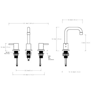 English Elm Bathroom Widespread Faucet Matte Black Dual Handle with Swivel Spout Supply Lines B2724P501270