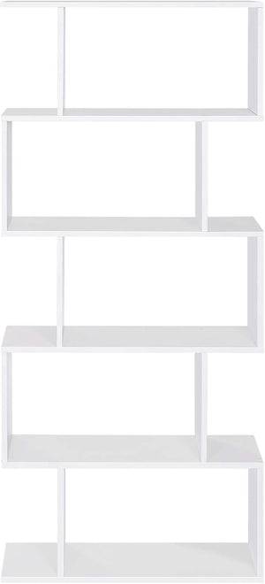 English Elm Five tier minimalist white bookshelf with five shelves for modern storage, durable engineered wood design Cream White W2139P288172