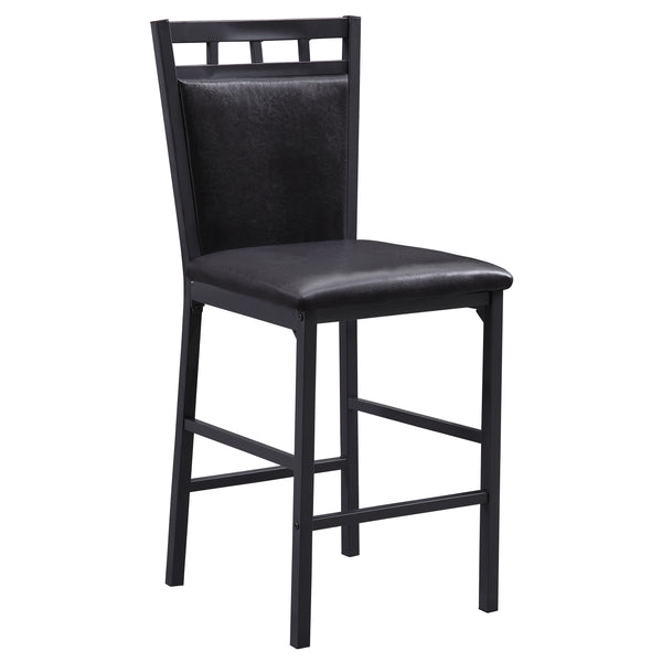 English Elm 5-piece Counter Height Dining Set Faux Marble Top Black Metal Frame Seats Four B011P474221