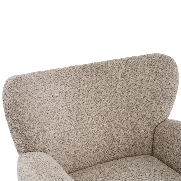 English Elm Modern Bouclé Wingback Swivel Chair with 360 Degree Rotation for Living Room Black,Camel N776P403573M
