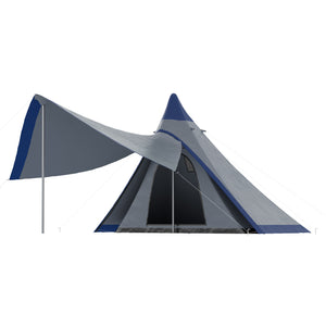 English Elm Outsunny Teepee Camping Tent Waterproof Oxford Fabric Porch Canopy for 3 Person Hiking W2225P200810